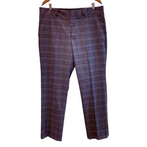 J. Ferrar‎ Slim Dress Pants Career Pockets Grey Blue Pinstripe Size 36 x 30